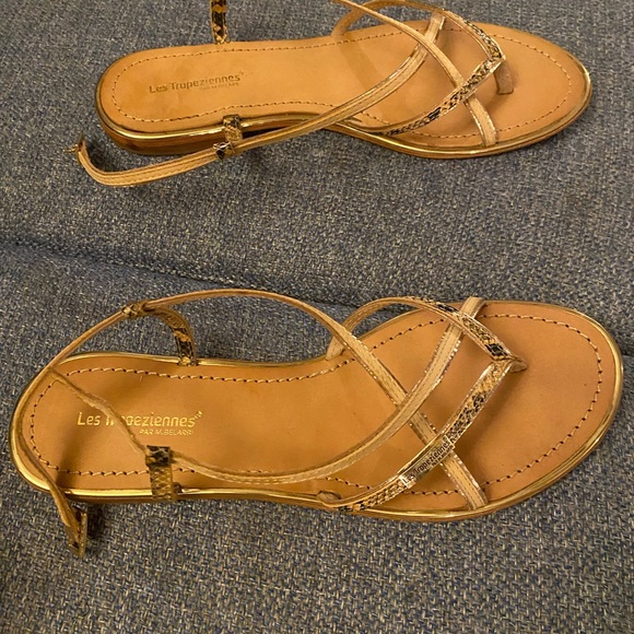 Les Tropéziennes,Womens UK 6.5 EU 41,Monagold Yellow Leather,Flat Summer Sandals - Picture 3 of 6